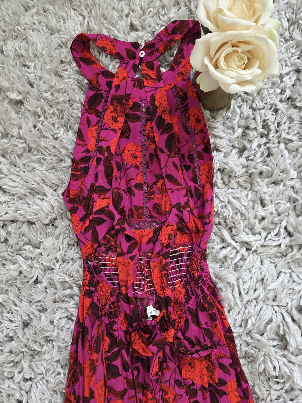 Abel The Label Floral Maxi Dress - Smocked Waist Sz S - Picture 10 of 16